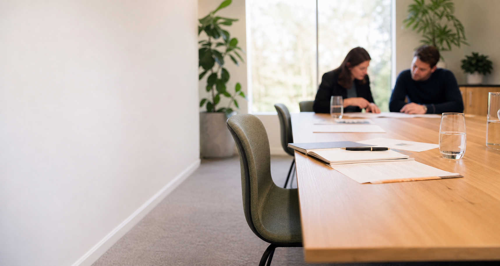 Modern accounting practice client meeting space